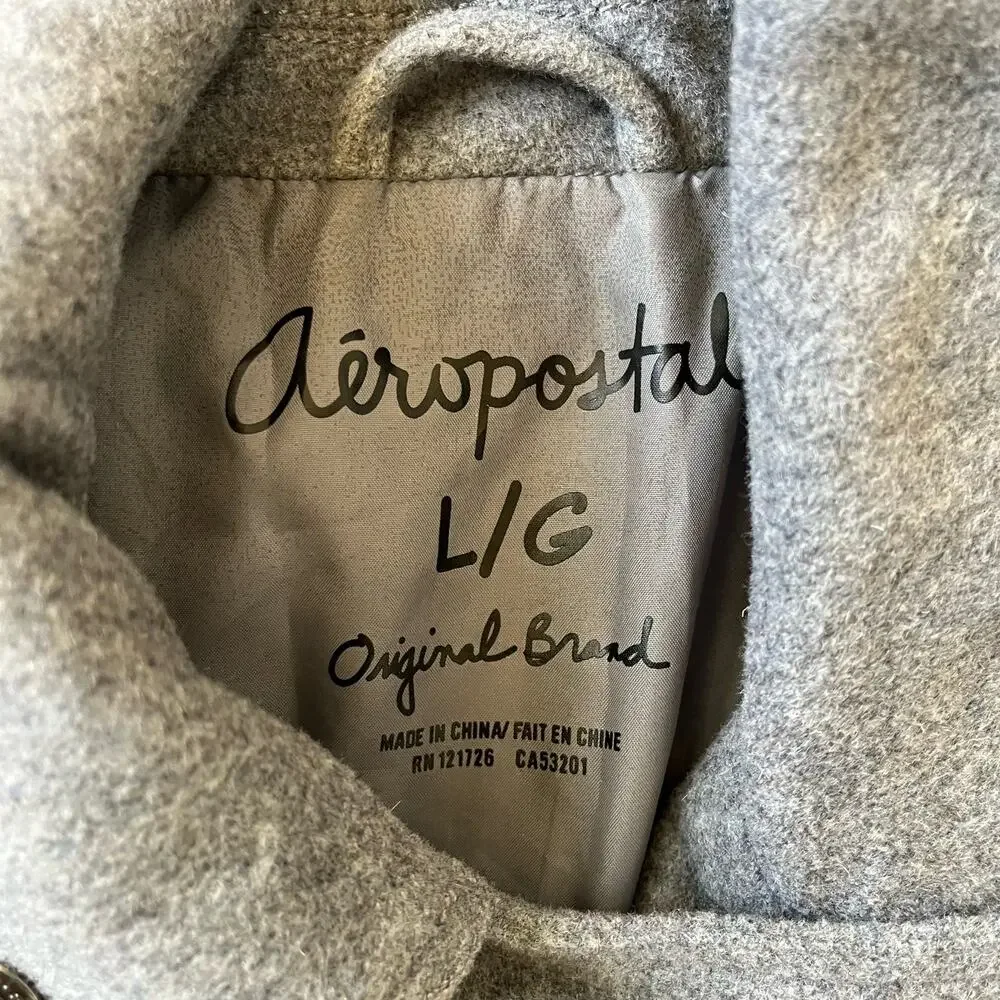 Aeropostale Moto Jacket Women's Size L Large Gray Wool Blend Lined